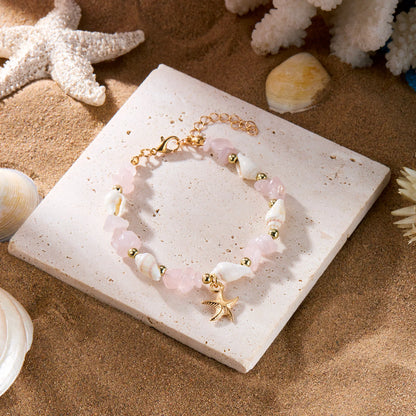 Bohemian Starfish Pendant Beaded Bracelet for Women - Smarsty
