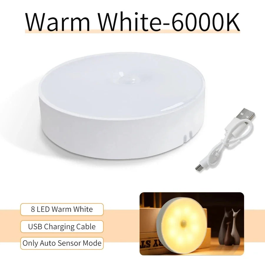 Motion Sensor LED Night Light USB Rechargeable for Cabinets - Smarsty