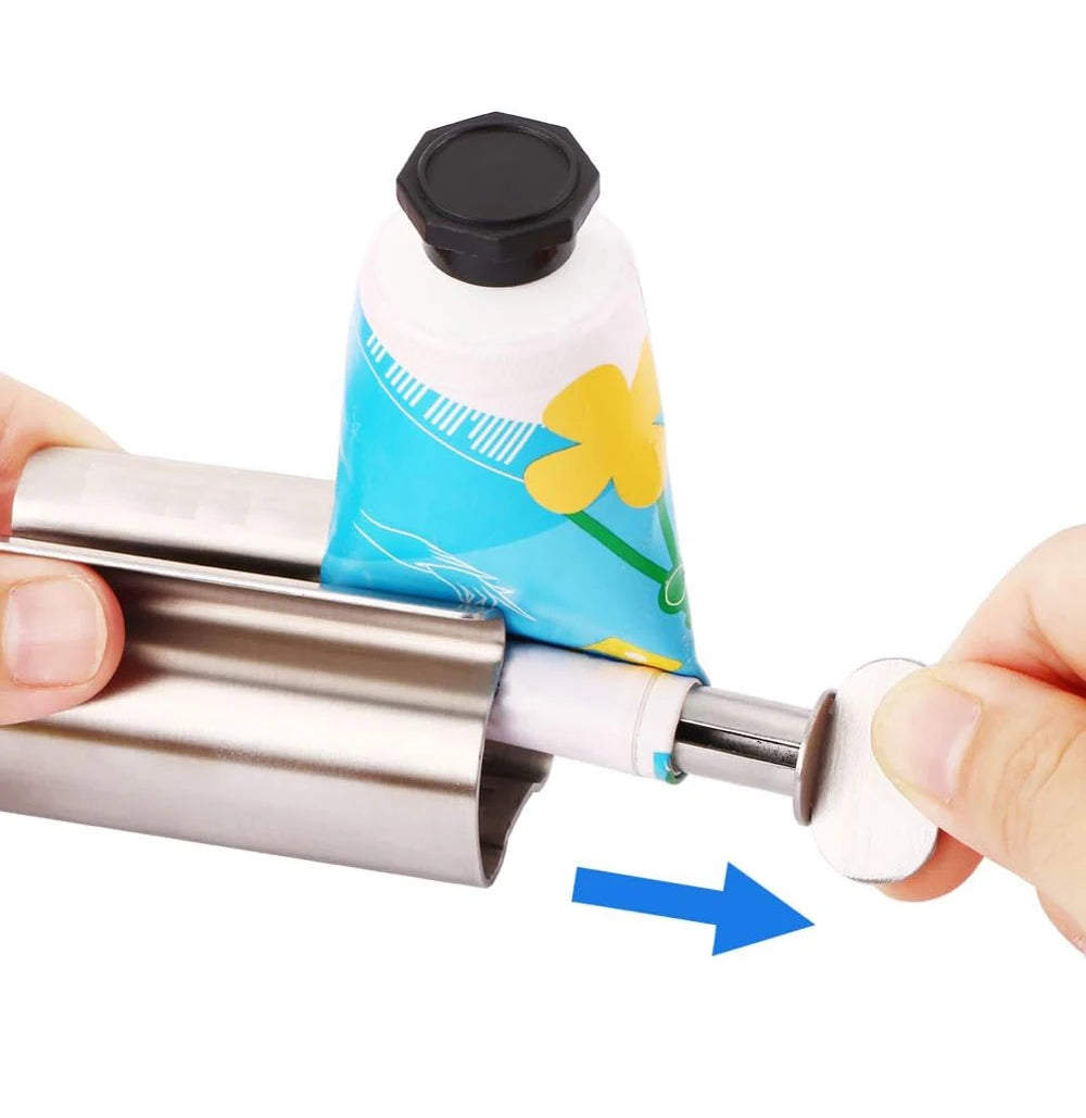 Bathroom Accessories Toothpaste Squeezer Tube Roller Stainless Steel Wringer Roller Rotate Dispenser for Ointments Cosmetics - Smarsty