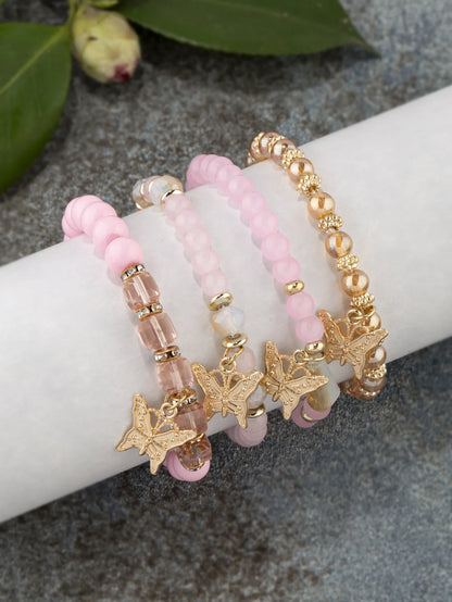 Trendy Butterfly Beaded Bracelet Set for Women - Smarsty