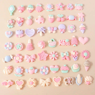 Kawaii Resin Flatback Pink Charms Pack For Diy Earrings - Smarsty