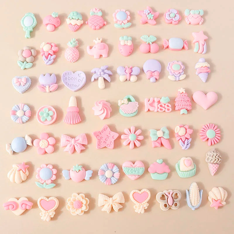 Kawaii Resin Flatback Pink Charms Pack For Diy Earrings - Smarsty