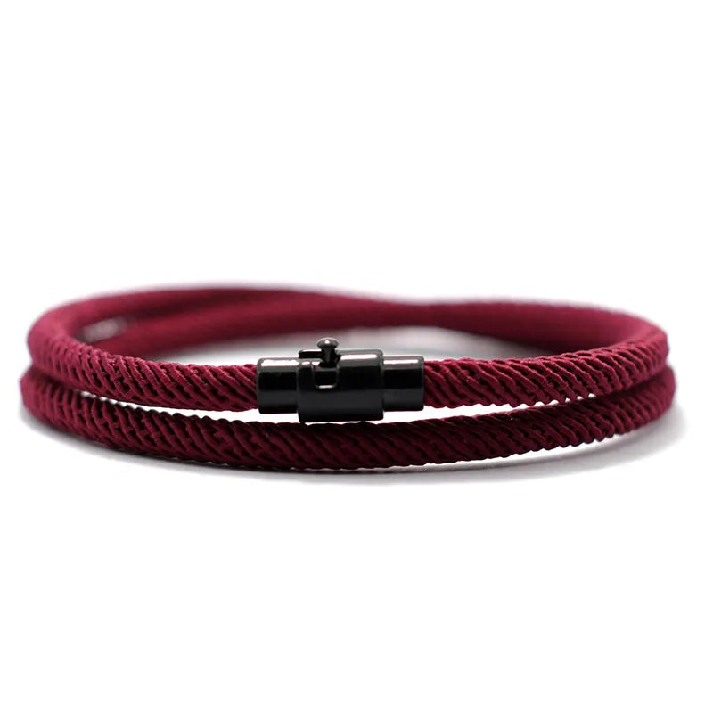 Double Layer Magnetic Buckle Men's Survival Bracelet - Smarsty