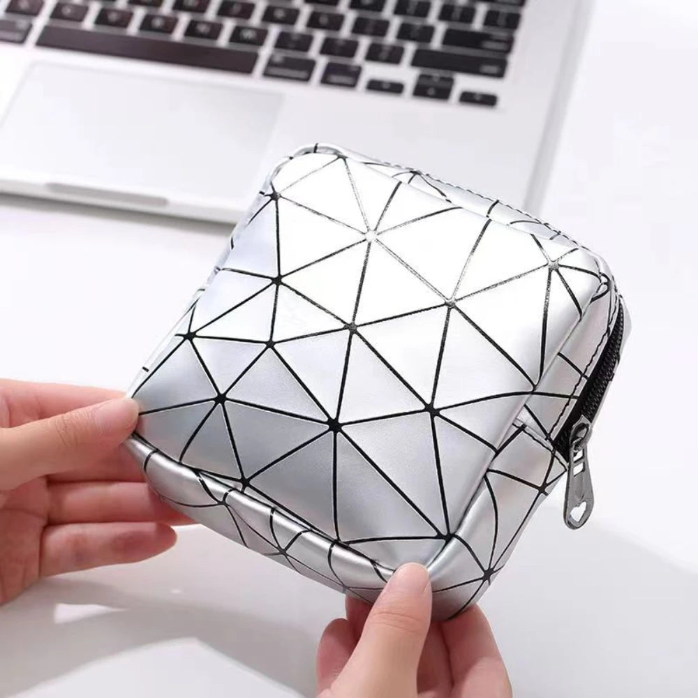 Waterproof Leather Sanitary Napkin Storage Bag With Zipper - Smarsty