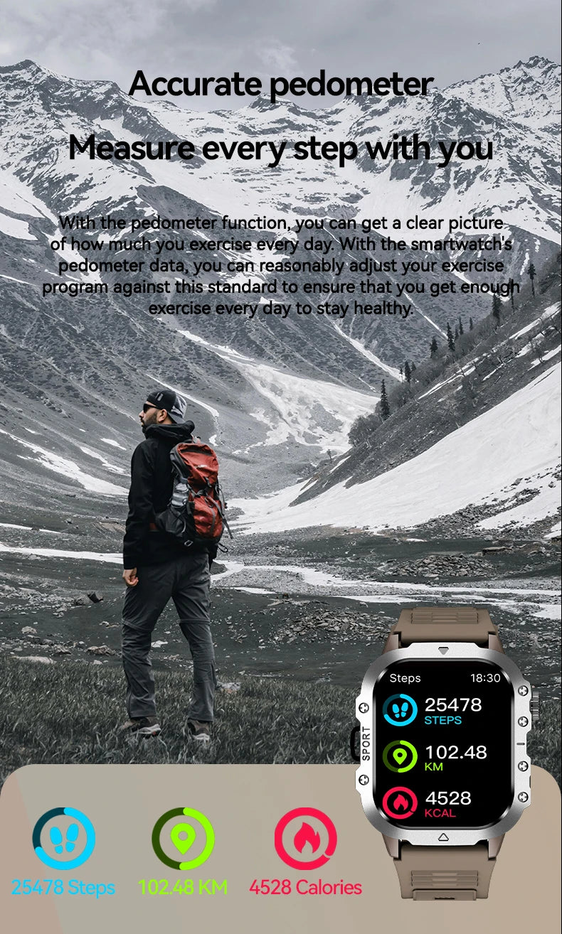 Outdoor Sports Smart Watch with HD Screen and Bluetooth - Smarsty
