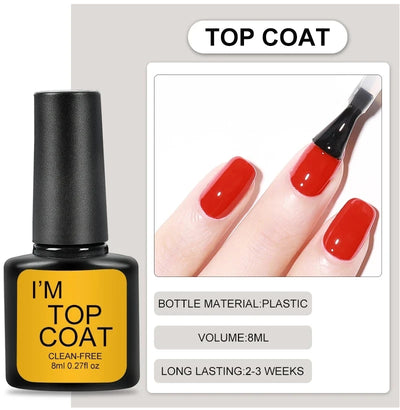 4 Pcs Gel Nail Polish Kit With Base And Top Coats - Smarsty