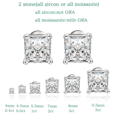 Moissanite Stud Earrings 0.4-5CT VVS Sterling Silver - Smarsty