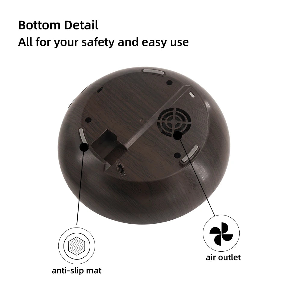 550ml Ultrasonic Humidifier with 7 Colors LED Lights Aromatherapy Essential Oil Diffuser  Water Tank