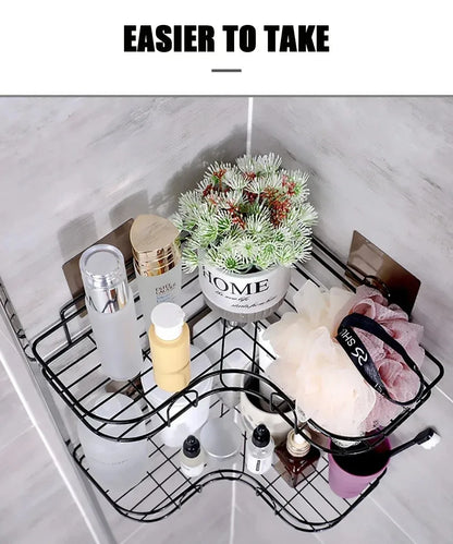 Corner Bathroom Shelf Wall Mounted No-Drill Organizer - Smarsty