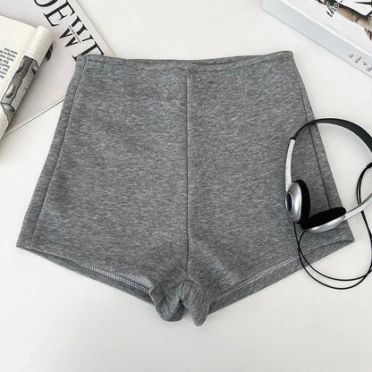 Summer basic solid color versatile shorts for women casual and elegant high-waisted slimming straight shorts - Smarsty