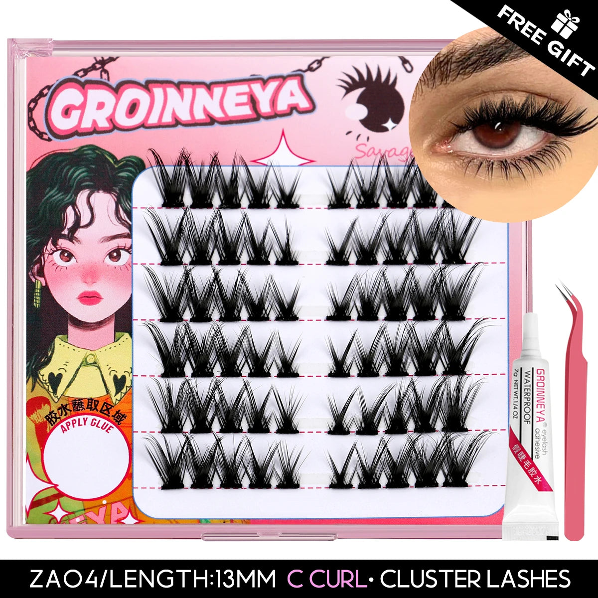 GROINNEYA DIY Eyelash Extension Kit with 280 Clusters - Smarsty