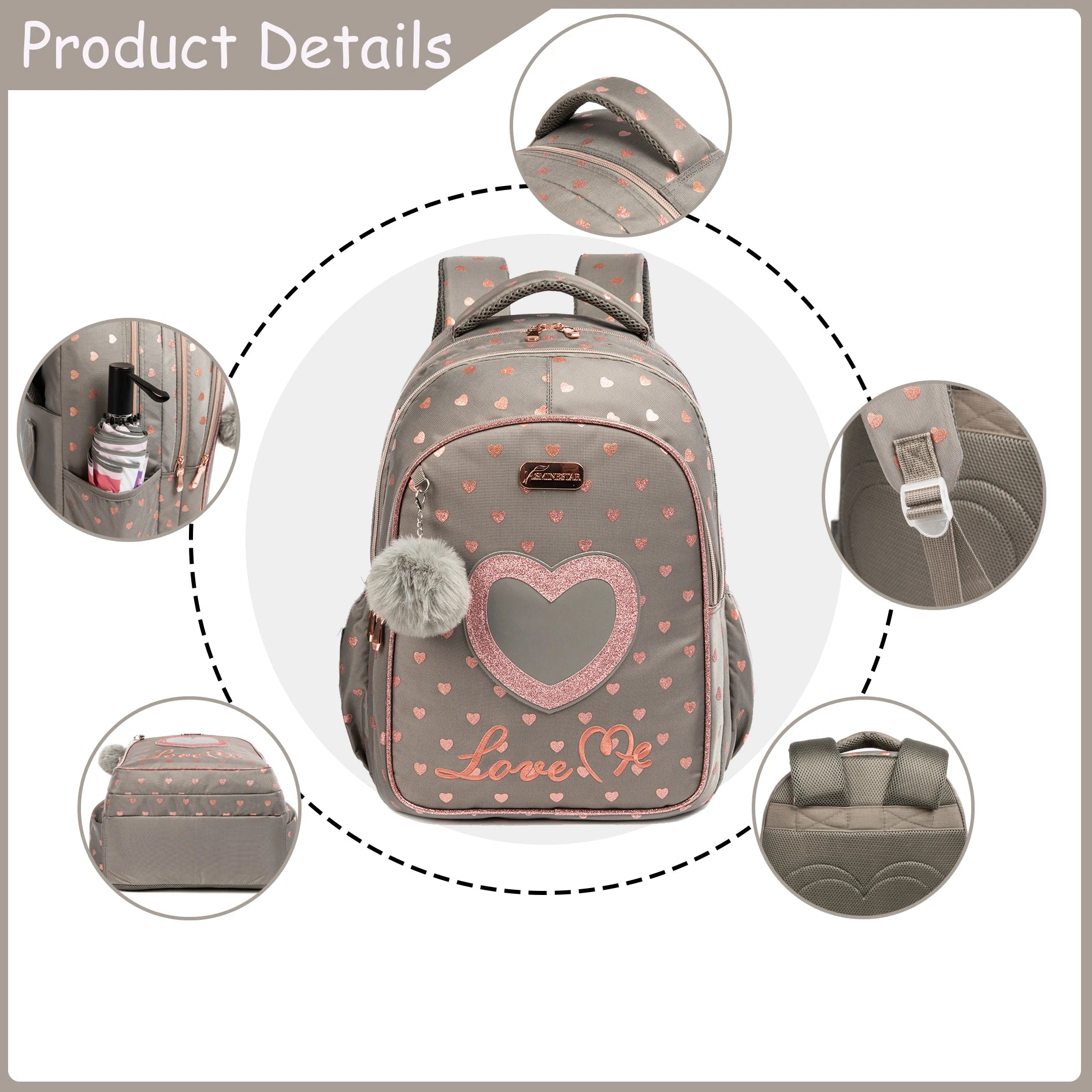 Girls School Backpack With Lunch Bag And Pencil Case - Smarsty