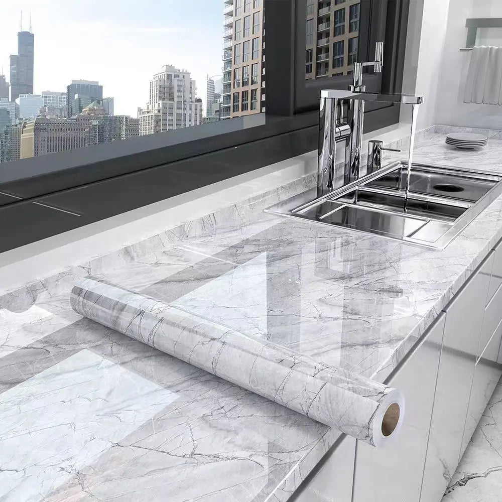 Marble Waterproof Kitchen Wallpaper Easy Peel and Stick - Smarsty