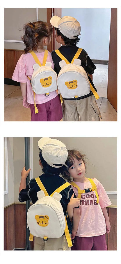 Canvas Baby Backpack Anti Lost Kids School Bag Bear Travel - Smarsty