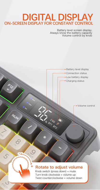 Bluetooth Gaming Keyboard With Multi Device Wireless