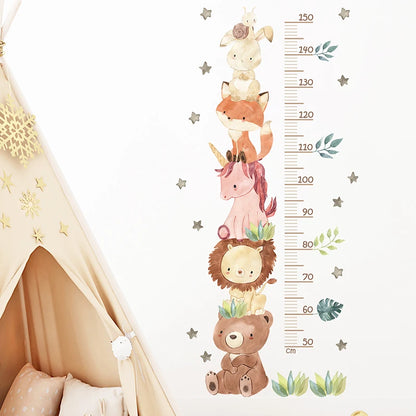 Cartoon Animal Height Ruler Wall Stickers for Kids Room - Smarsty