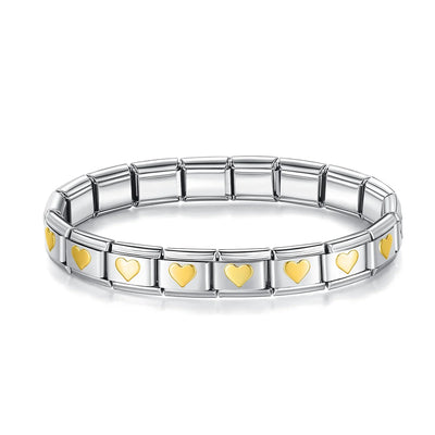 Womens Stainless Steel Charm Bracelet Elastic Fashion Bangle - Smarsty