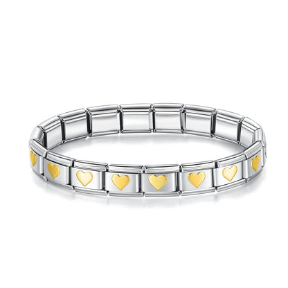 Womens Stainless Steel Charm Bracelet Elastic Fashion Bangle - Smarsty