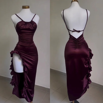 2024 Europe and the United States explosive new cross-border dress summer senior sense Y2K sexy halter Spice Girl dress - Smarsty