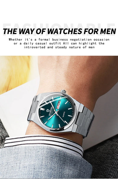 Luxury Waterproof Quartz Men's Watch with Luminous Features - Smarsty