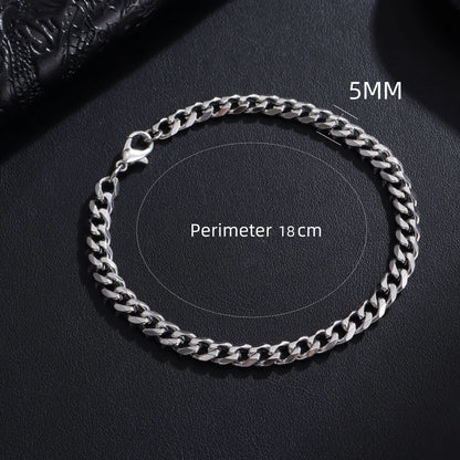 Trendy Stainless Steel Cuban Chain Bracelet for Men - Smarsty