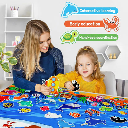 Farm Animals Felt Story Board Set Storytelling Early Learning Interactive Play Kit Wall Hanging Puzzle Toys for Toddlers Gifts - Smarsty