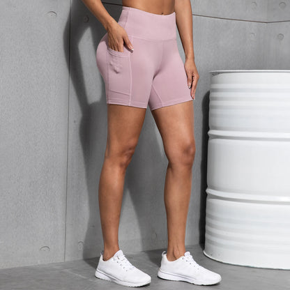 Womens Yoga Pocket Shorts Leggings High Waist  Exercise Fitness Wear Girls Running Elastic Adult Short Pants Sports Outfits ﻿ - Smarsty