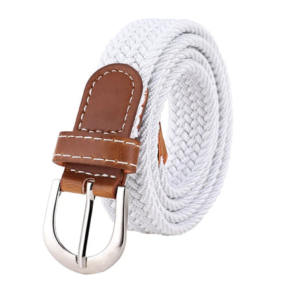 Women Elastic Woven Belt Casual Versatile Denim Accessory - Smarsty
