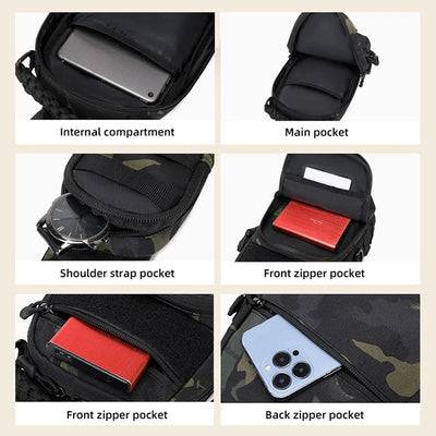 Men's Camping Chest Bag Tactical Sports Shoulder Outdoor Fanny Pack Hiking Climbing Cycling Fishing MOLLE System Sling Bags by Smarsty