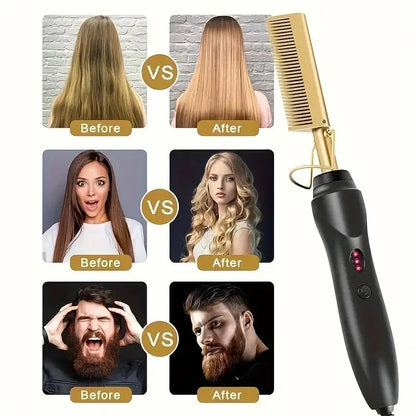 Multi Functional Electric Hair Comb Straightener for Easy Styling - Smarsty