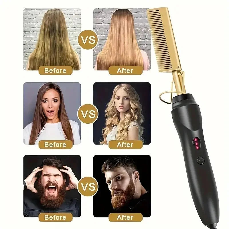 Multi Functional Electric Hair Comb Straightener for Easy Styling - Smarsty