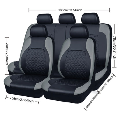 All Season Quilted PU Leather Car Seat Cover Waterproof - Smarsty