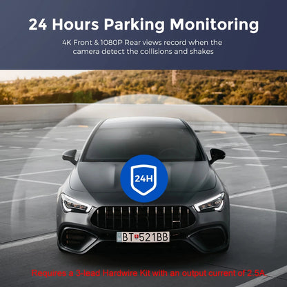 4K Dash Cam With WiFi Dual Lens GPS Parking Monitoring - Smarsty