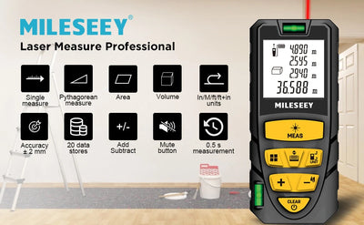 MILESEEY Laser Tape Measure with Multi Measurement Functions - Smarsty