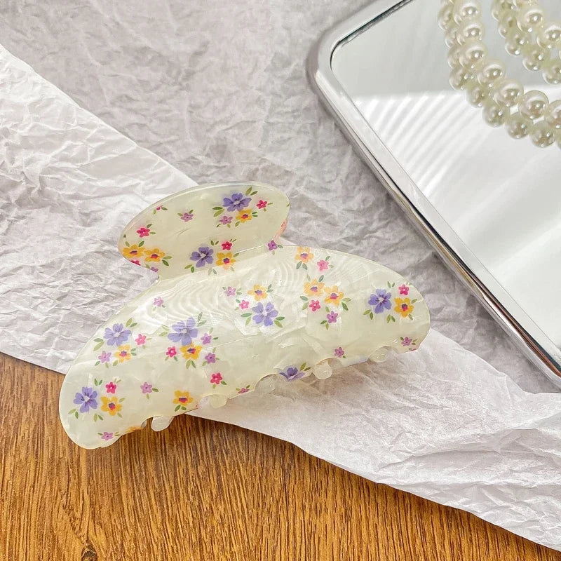 Vintage Floral Hair Claw Clip Elegant Colorful Design - Smarsty