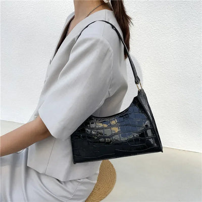 Retro Alligator Print PU Leather Small Women Handbag - Smarsty