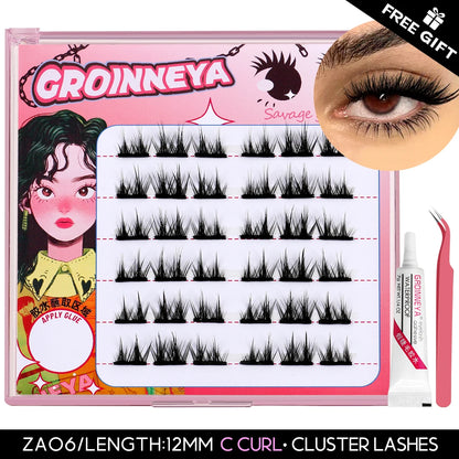 GROINNEYA DIY Eyelash Extension Kit with 280 Clusters - Smarsty