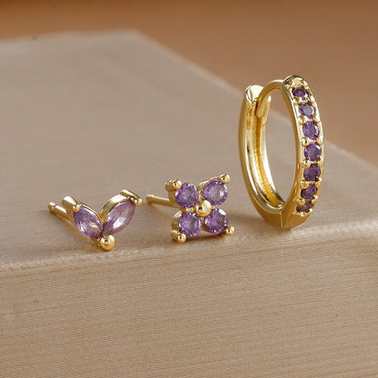 Gold Color Stainless Steel Hoop Earrings Set for Women - Smarsty