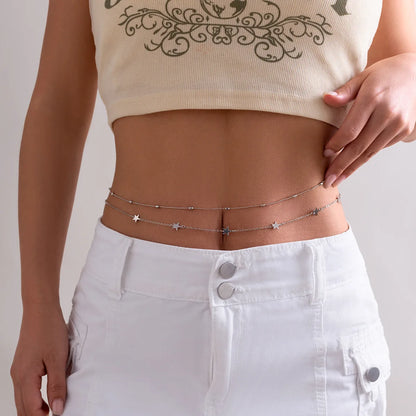 Minimalist Double Layer Metal Belly Chain for Summer - Smarsty