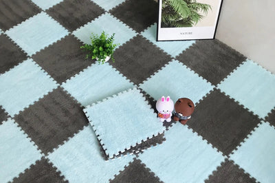 Soft Plush Children's Mat Baby Play Mat Baby Toys Eva Foam Puzzle Carpet In Children's Room Keep Warm Playmat 30*30*1CM by Smarsty