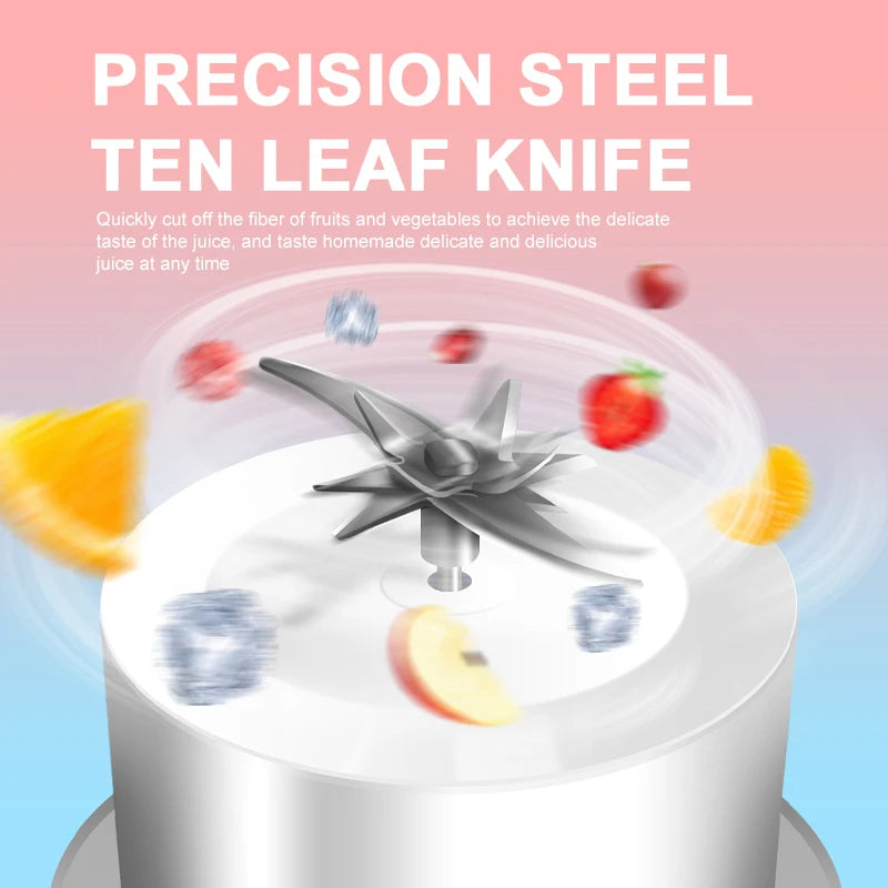 1000ML Portable Juicer Blender Fruit Juicer USB Charging Lemon Orange Fruit Juicing Cup Smoothie Blender Machine Kitchen Tools