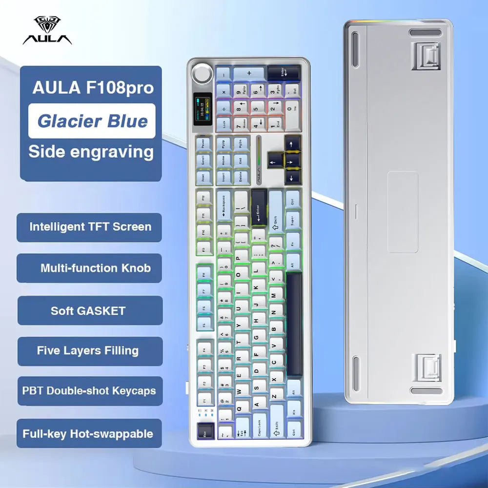 Tri Mode Wireless Gaming Keyboard With TFT Display