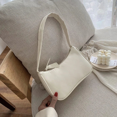 Retro Forearm Bag For Women PU Leather Bow Shoulder Handbag - Smarsty
