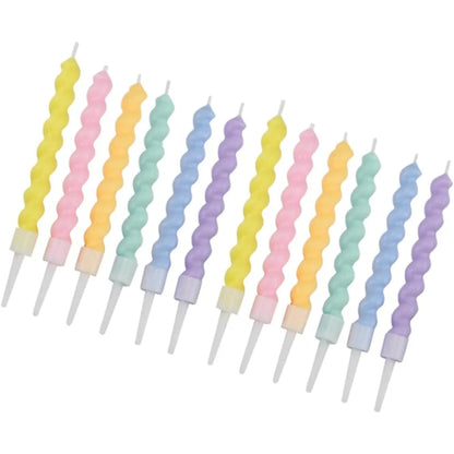6/12/48pcs/1case Birthday Candles Spiral Cake Candles  Long Thin Cake Candles For Wedding Party And Cake Decoration - Smarsty