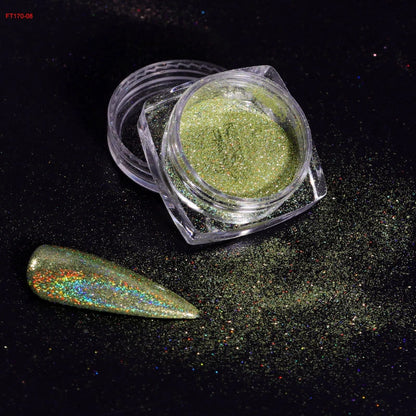 Holographic Glitter Nail Powder Set for Stunning Manicures - Smarsty