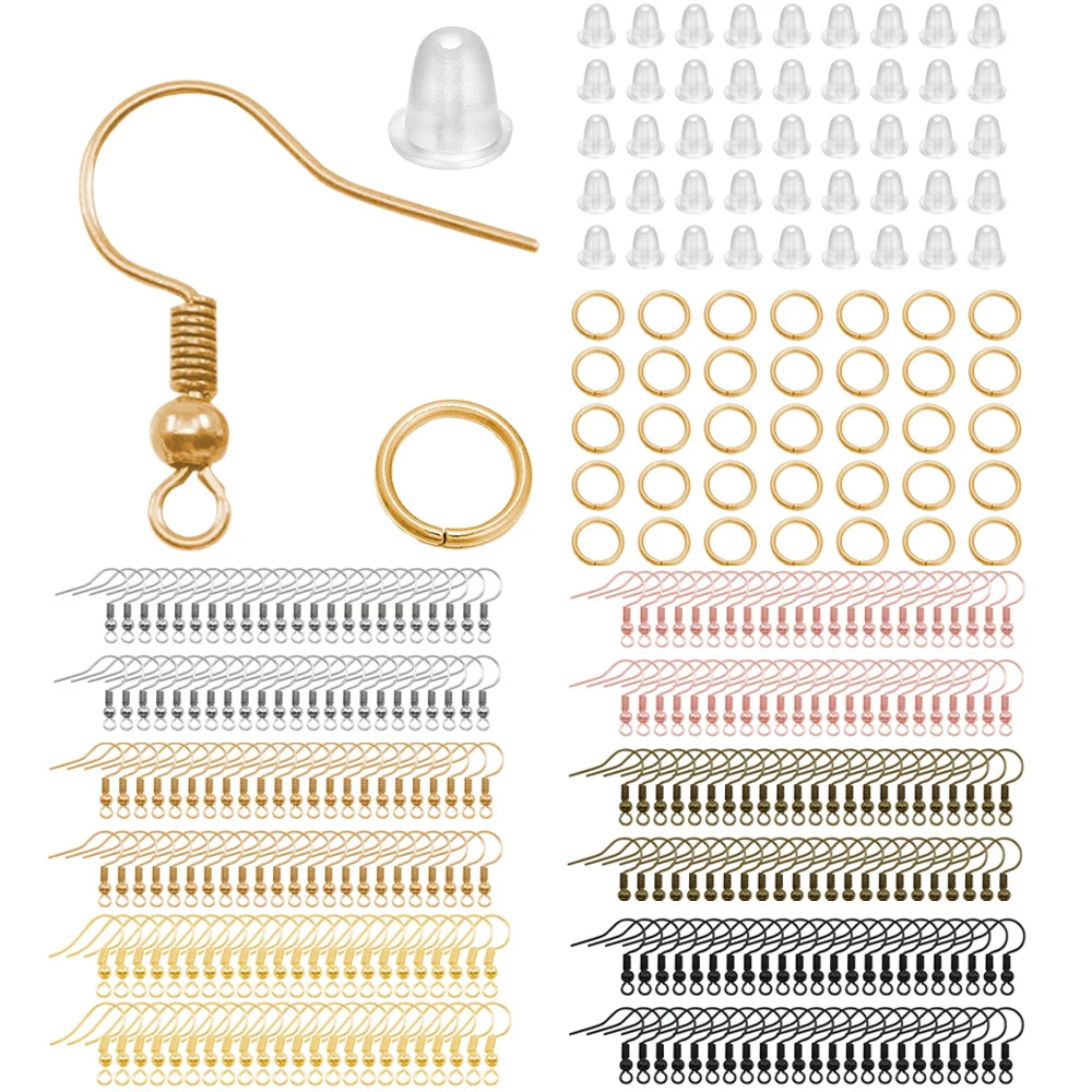 300Pc Hypoallergenic Earring Hooks Mix Color DIY Kit - Smarsty
