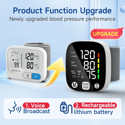 Yongrow Rechargeable Digital Wrist Blood Pressure Monitor - Smarsty