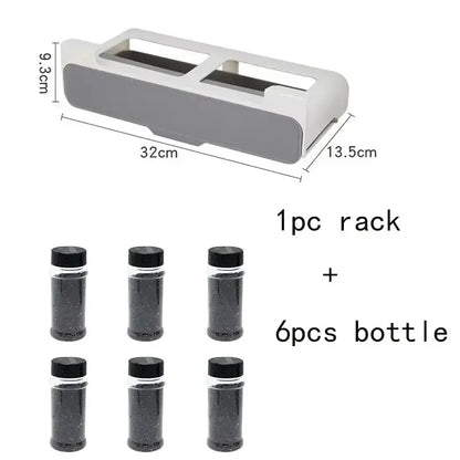 Plastic Seasoning Bottle Storage Rack Kitchen Seasoning Bottle Punch-free Adjustable Multi-functional Seasoning Jar Set