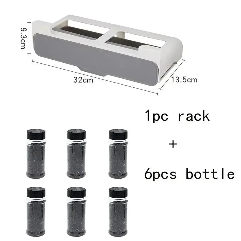 Plastic Seasoning Bottle Storage Rack Kitchen Seasoning Bottle Punch-free Adjustable Multi-functional Seasoning Jar Set