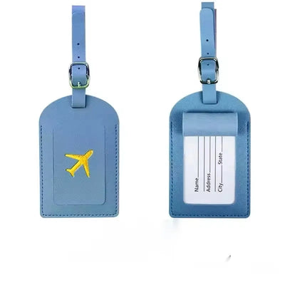 Stamped Leather Business Luggage Tag Suitcase Address Label Luggage Boarding Case Label Name ID Address Clip Travel Accessories - Smarsty